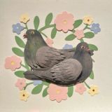 Several pigeons are typing